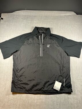 Sunice Black Short-Sleeve Half-Zip Windshirt